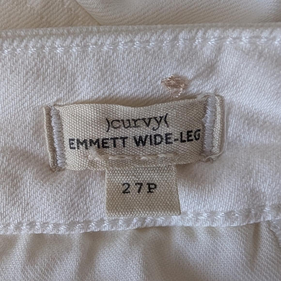 Madewell Emmett Wide Leg Barrel Jeans Size 27P Cream White Cotton Blend EUC - Picture 12 of 13